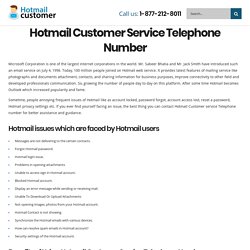 Hotmail Customer Service Telephone Number 1-877-212-8011