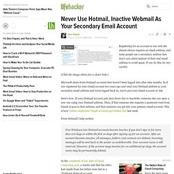 Never Use Hotmail, Inactive Webmail As Your Secondary Email Acco