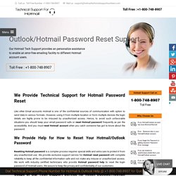 Hotmail Password Reset Phone Number 1-800-748-8907