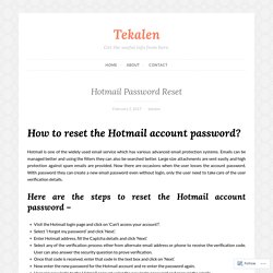 Hotmail Password Reset – Tekalen