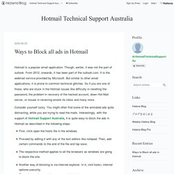 Ways to Block all ads in Hotmail - Hotmail Technical Support Australia