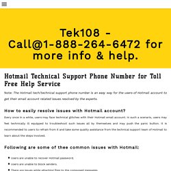 Hotmail Technical Support Phone Number - 1-888-264-6472 - TEKLOS