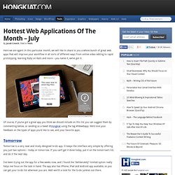 Hottest Web Applications of the Month – July