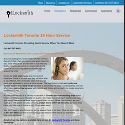 24 Hour Locksmith Service - A1 Locksmith Toronto