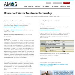 Household Water Treatment Internship - AMOS