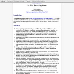 75 ESL Teaching Ideas
