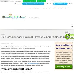 Bad Credit Loans Houston, Personal & Business Loan for Bad Credit