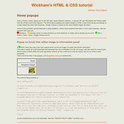 Hover popups - Wickham's HTML & CSS tutorial