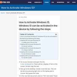 How to Activate Windows 10? - HTML KICK