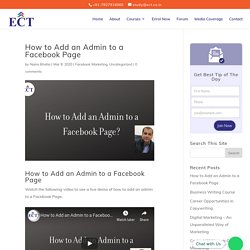 How to Add an Admin to a Facebook Page - ECT
