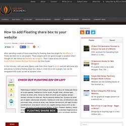 How to add Floating share box to your website