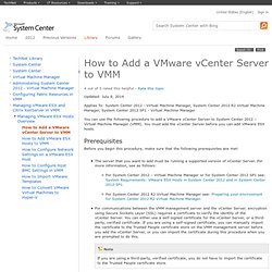 How to Add a VMware vCenter Server to VMM