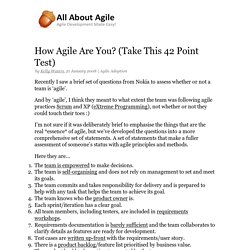 How Agile Are You? (Take This 42 Point Test)