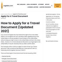 How to Apply for a Travel Document in 2021