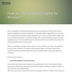 How are CBD products helpful for Women?