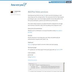 How are you? — RESTful Web services
