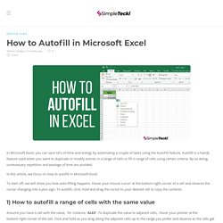 How to Autofill in Excel