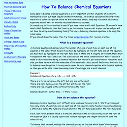 How to Balance Chemical Equations