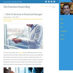 How To Become A Financial Manager