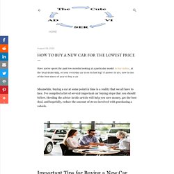 How To Buy a New Car for The Lowest Price