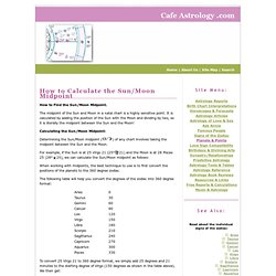How to Calculate the Sun/Moon Midpoint