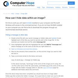 How can I hide data within an image?