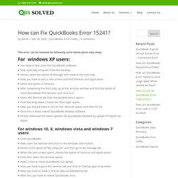 How can Fix QuickBooks Error 15241?