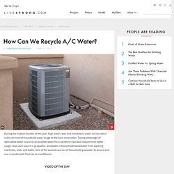 How Can We Recycle A/C Water?
