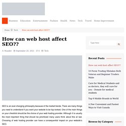 How can web host affect SEO??