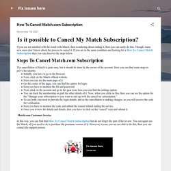 How To Cancel Match.com Subscription
