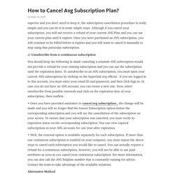 How to Cancel Avg Subscription Plan?