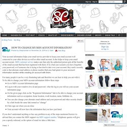 HOW TO CHANGE MY MSN ACCOUNT INFORMATION?