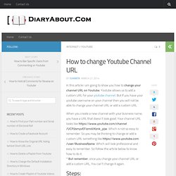 How to change Youtube Channel URL