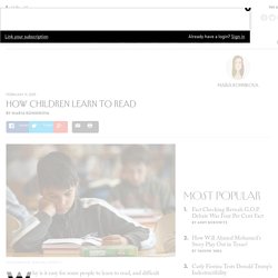 How Children Learn To Read