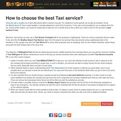 How to choose the best Taxi service?