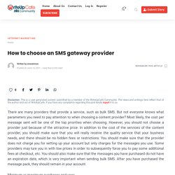 How to choose an SMS gateway provider