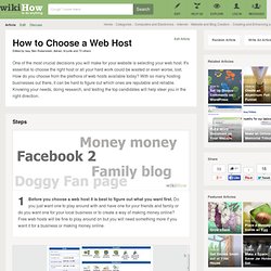 How to Choose a Web Host - wiki How