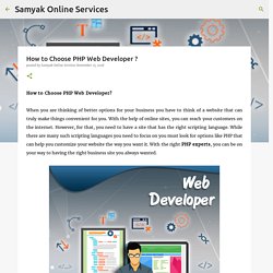 How to Choose PHP Web Developer ?