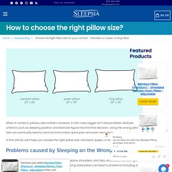 How to choose the right pillow size?