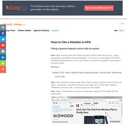 How to Cite a Website in APA - EasyBib Blog