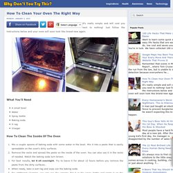 How To Clean Your Oven The Right Way
