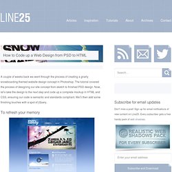How to Code up a Web Design from PSD to HTML