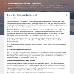 How to Get a Commercial Business Loan?
