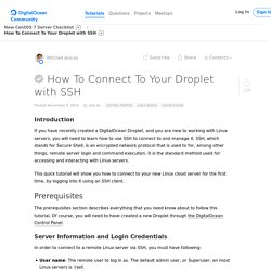 How To Connect To Your Droplet with SSH