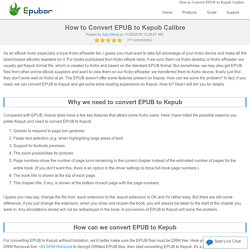 How to Convert EPUB to Kepub Calibre