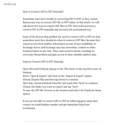 How to Convert OST to PST Manually?