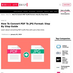 How to convert a PDF to JPG: Step By Step Guide
