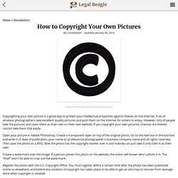 How to Copyright Your Own Pictures