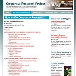How to Do Corporate Research