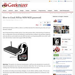 How to Crack WPA2 WPS WiFi password